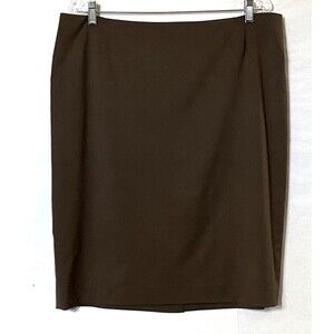 Lafayette 148 New York Suit Skirt Womens Size 16 Petite Brown Pencil Lined